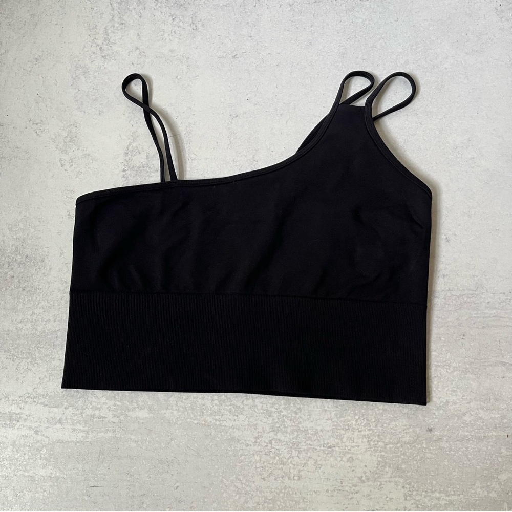 Alo Seamless Long Line Bra Medium Black - Picture 2 of 4
